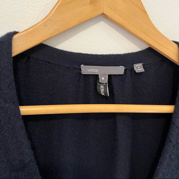 Vince Black V-Neck Half Sleeve Cashmere Cardigan M ($395) - Picture 3 of 4